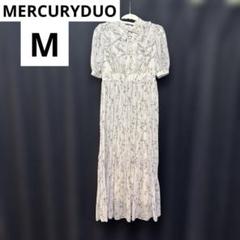【美品】MERCURYDUO 花柄ラッフルプリーツティアードハーフスリーブワンピ