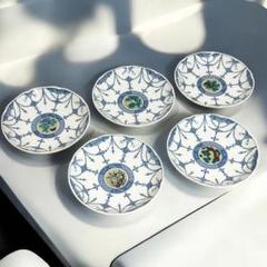 秀幸九谷九谷焼 白雅 3.2号皿揃 時代絵変わり << KOHNO