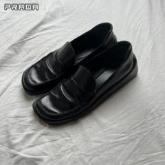 Archive PRADA square toe leather loafers - メルカリ