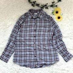 ユニクロ 長袖コットンシャツ チェック柄 XL 大きいサイズ カジュアル 洗える