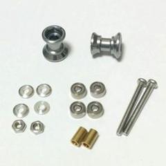 ミニ四駆　マシニングローラー黒⑨ 15529 2段低摩擦プラローラー (13-13mm) ブラック #mini4wd