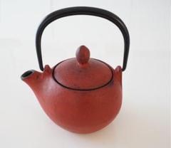 【美品】南部鉄器 急須 岩鋳 マロン 赤茶 艶消し