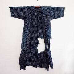 藍染 雪ん子絣 襤褸着物 – リメイク・アート素材にも最適な古布