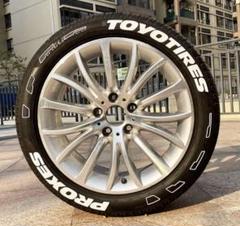 セール！トーヨータイヤ　2台分24枚　3D ホワイトレター　タイヤレター トーヨータイヤ タイヤステッカー 1台分8枚 3D ホワイトレター
