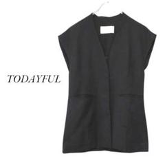 TODAYFUL　サテンオーバーベスト　黒　トゥデイフル