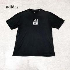 アディダス ワンチームTシャツ(L)ビッグプリント　スポーツカジュアル　モノクロ