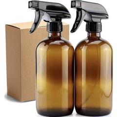新品 スプレーボトル250ml 2個 ガラス製安全霧吹き遮光 アルコール対応