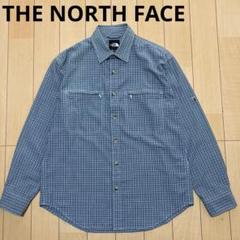 THE NORTH FACE ノースフェイス　長袖シャツ　チェック　ブルー　M