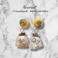 フルーツ ピアス ハンドメイド インド刺繍リボン レジン 【３８】