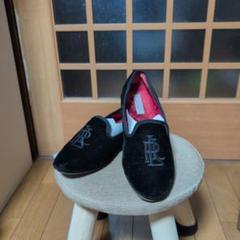ラルフローレン 黒ベルベットローファー