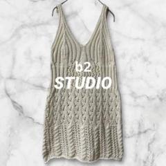 Ld213＊チュニック ニット レイヤードスタイル 手編み風 ワンピース 秋冬