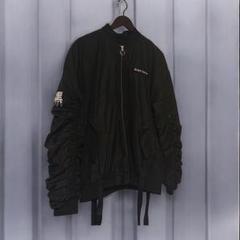 最終値下 漆黒 BLXCK TOKYO ボンバージャケット MA-1 ブラックのサムネイル