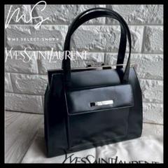 希少 イヴサンローラン YSL がま口 フォーマルバッグ 黒 自立 パーティ 希少 イヴサンローラン YSL がま口 フォーマルバッグ 黒 自立