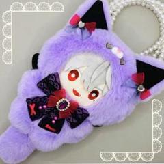 ぬい服 ♡ 16cm ♡ 着ぐるみ【0481】 むらさき×黒 ストラップ