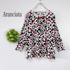 【美品】Aranciata 【４０】長袖Tシャツ　ドット　水玉 薄手　伸縮性