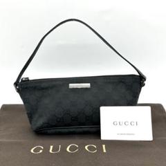 グッチ アクセサリーポーチ ミニハンドバッグ GG総柄 黒 モノグラム GUCCI グッチ ポーチ レディース ブランド ハンドポーチ