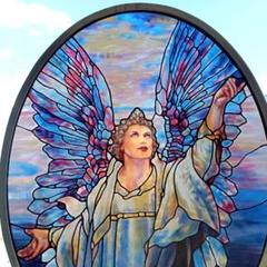 ルイスCティファニー ステンドグラスAngel of Peaceグラス