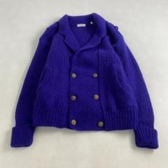 美品　ヴィンテージ　カーディガン　大きいサイズ　モヘア　毛足長　金ボタン