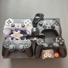 ❪ジャンク品❫ PS4 コントローラーホワイト・ブラック￼／周辺機器セット