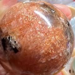 高品質☆ブルームーン☆サンストーン☆ スフィア☆ブラックトルマリン共生体