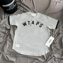 WTAPS ベースボールスタイル ショートスリーブシャツ グレー ロゴプリントL