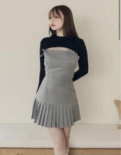 レディースウェア ANDMARY Karen knit set mini dress Gray ANDMARY】Karen knit set mini dress