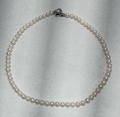 パールネックレス アコヤ真珠 SILVER刻印 6〜6.5mm 43cm【美品