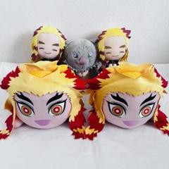 《美品5点セット》鬼滅の刃 煉獄 杏寿郎 寝そべりぬいぐるみ　伊之助　まとめ売り