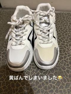 Honeys 厚底　スニーカー　オフ×シルバー　Mサイズ　23-23.5センチ