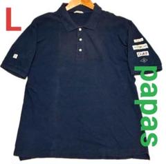 Juneほぼ未使用】『Papas➕』ストレッチZiP半袖ポロシャツネイビー 半袖ポロシャツ ユニセックス 667－003 ネイビー （6L