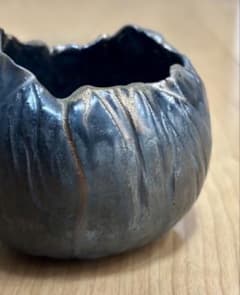 比護武司鉄黒ポット陶器鉢