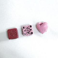 LOEWE ロエベ　パーソナライズチャーム　ハート　アナグラム　ピンク　3点 LOEWE ロエベ パーソナライズチャーム ハート アナグラム ピンク
