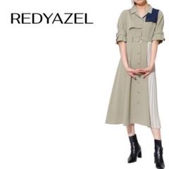 トレンチカラーブロックプリーツシャツワンピース　S 美品