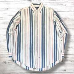 RalphLauren 長袖シャツ 刺繍ロゴ マルチカラー L 0089