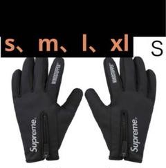 24AW Supreme windstopper zip gloves S 黒 WINDSTOPPER® Zip Gloves | Supreme 24fw