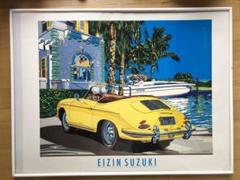 鈴木英人　EIZIN SUZUKI 版画 ポスターフレーム付き □美品□ シルバー額入りポスター⑥ EIZIN SUZUKI 鈴木英人の