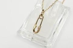 新品　ライオンハート　K10　安全ピン　ネックレス　ダイヤ　LION HEART