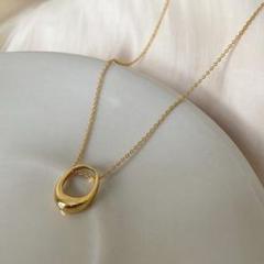 ゴールドサークル リング 金 人気✨ ネックレス サージカルステンレス シンプル