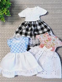 リカちゃんサイズの服　ハンドメイド　ワンピース3点セット