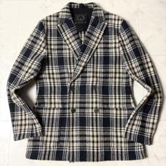 T-JACKET チェック柄 ダブル テーラードジャケット S