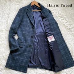 美品ハリスツイード【OXFORDCLASSIC】ネイビーチェックロングコートLL m68281163637_1.jpg?1735908829