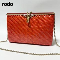 rodo 2way チェーン　ショルダーバッグ　ポシェット　編み込み　かご　金具