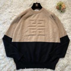 極美品 ジバンシィ 4Gロゴジャガード カシミヤ クルーネックニット セーター