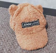 JENNI LOVE 耳付きフリースキャップ ベージュ　ブラウン　もこもこ　くま