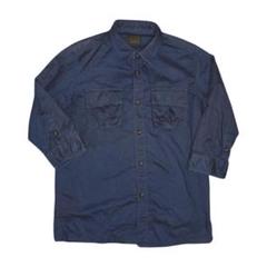 【美品】291295=HOMME メンズ 7分袖シャツ ネイビー