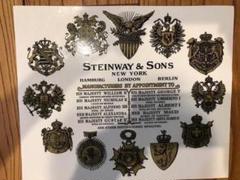 KYO　19＋20世紀スタインウェイ デカール Steinway A+B Steinway & Sons Grand Piano Sticker 2 set Decal Length: 25cm