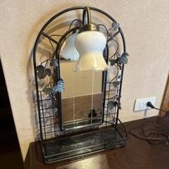 桜井製作所　アイアンドレッサー　昭和レトロ 鏡　電気付　葡萄のツル鉄製