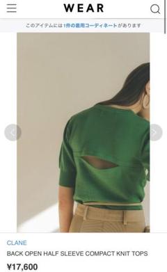 クラネ CLANE BACK OPEN SLEEVECOMPACT KNIT