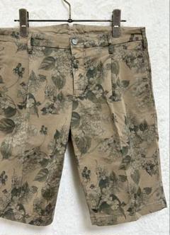 【美品】シビリア メンズ ボタニカルプリント ショートパンツ 79 M ベージュ