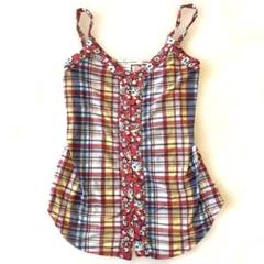 キャミソール　Tシャツやカットソー、ビーチウェアお探しの方に　花柄　チェック